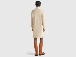 Long cardigan in pure Shetland wool