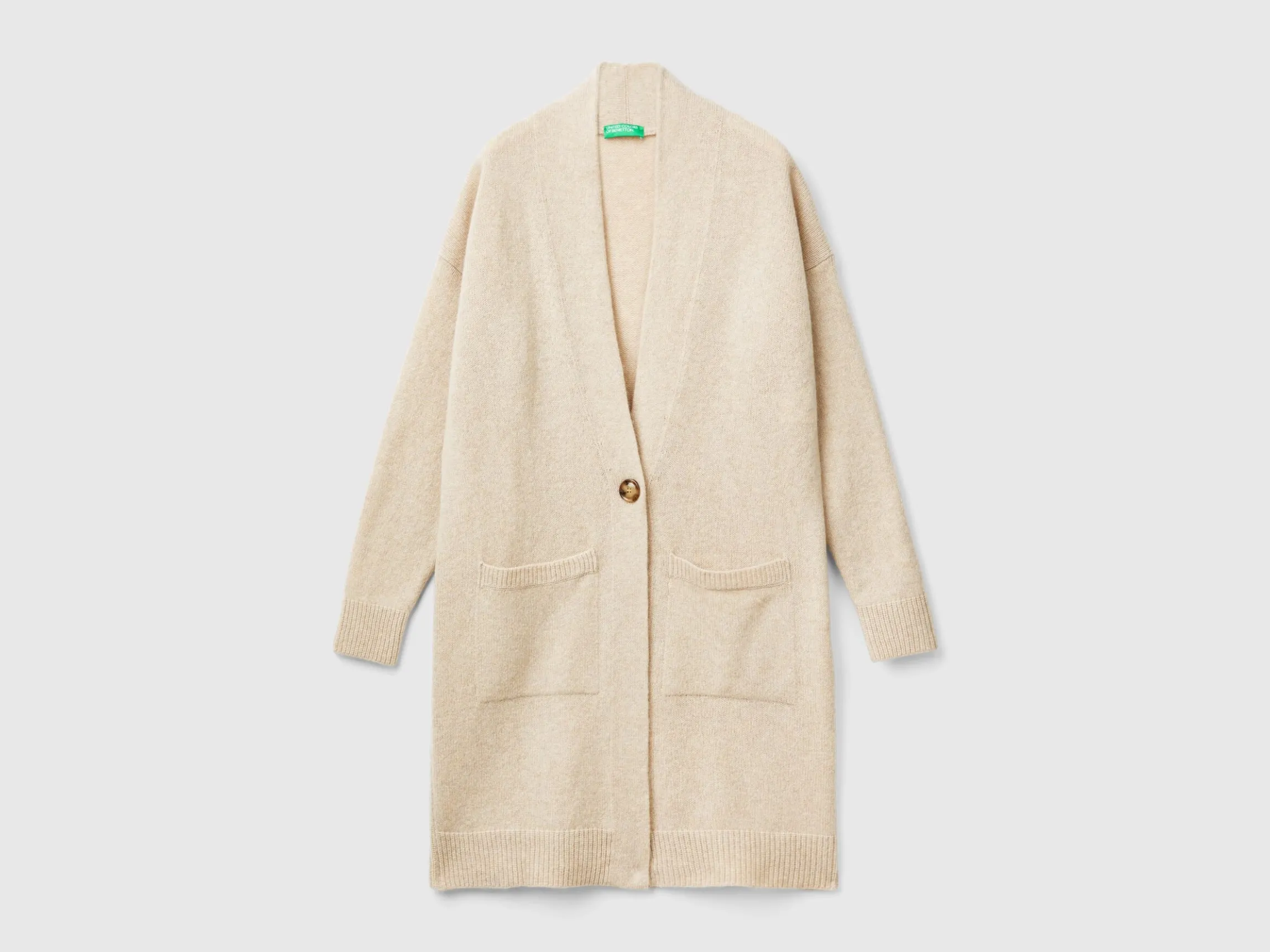 Long cardigan in pure Shetland wool