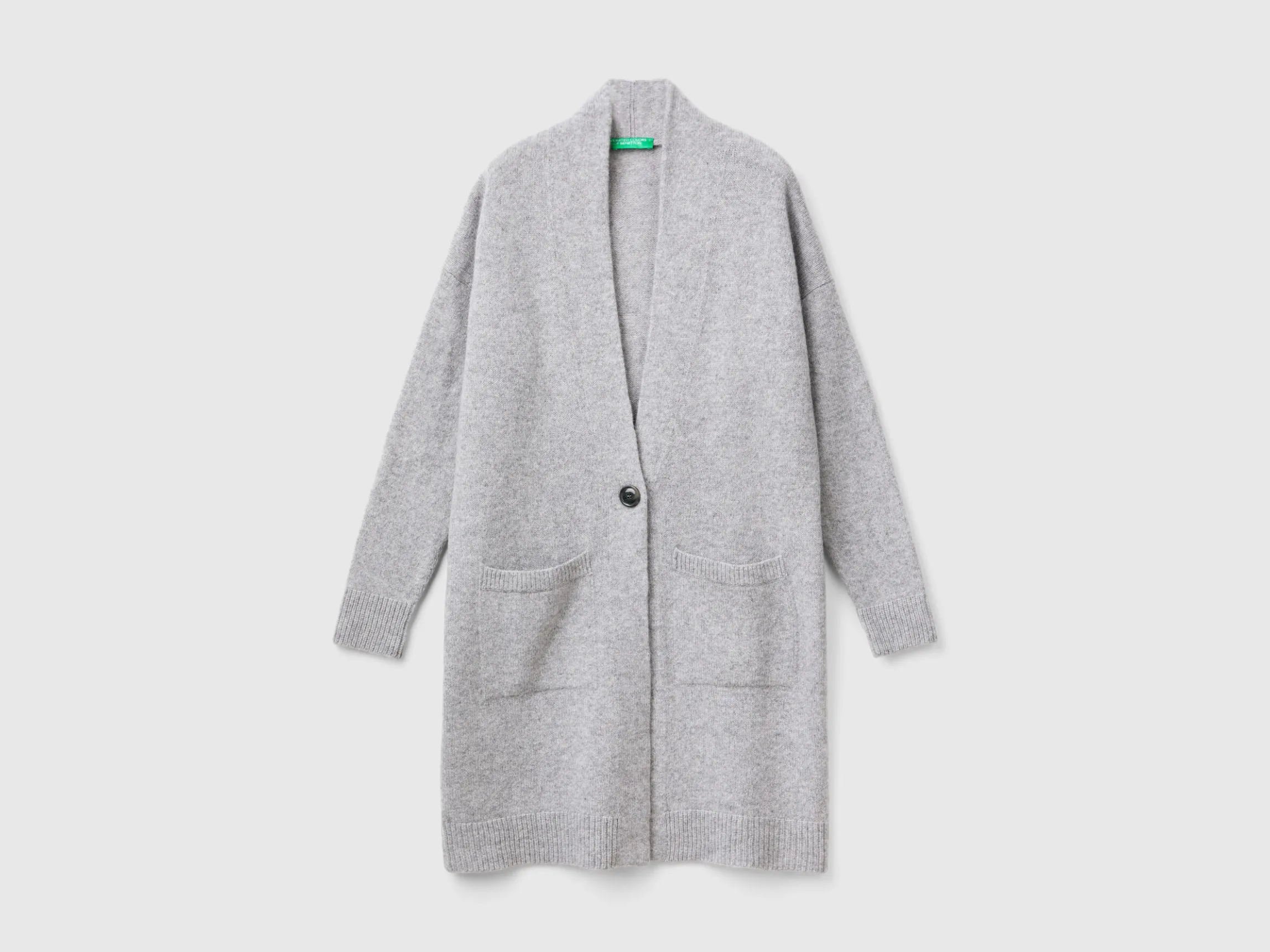 Long cardigan in pure Shetland wool
