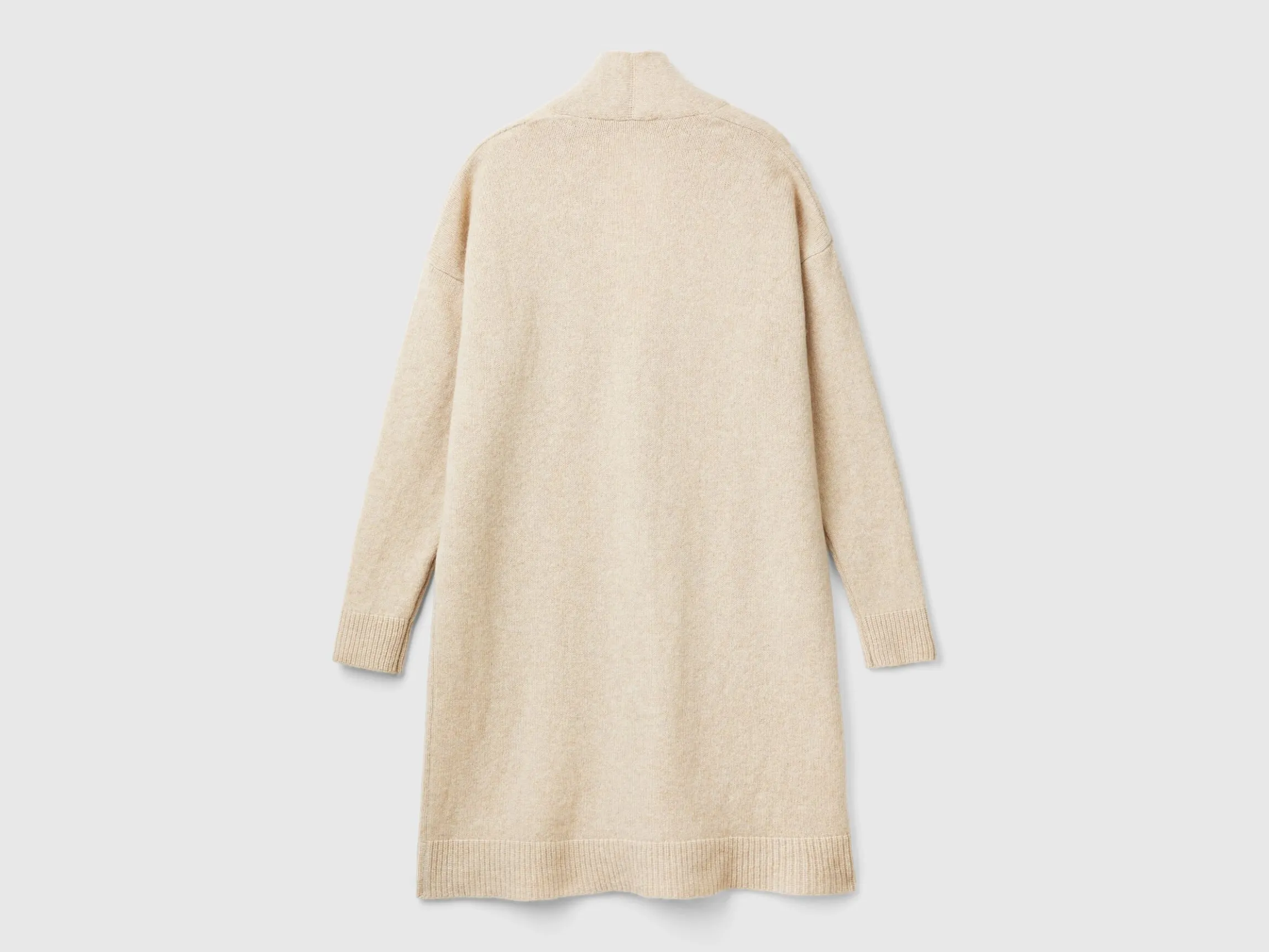 Long cardigan in pure Shetland wool