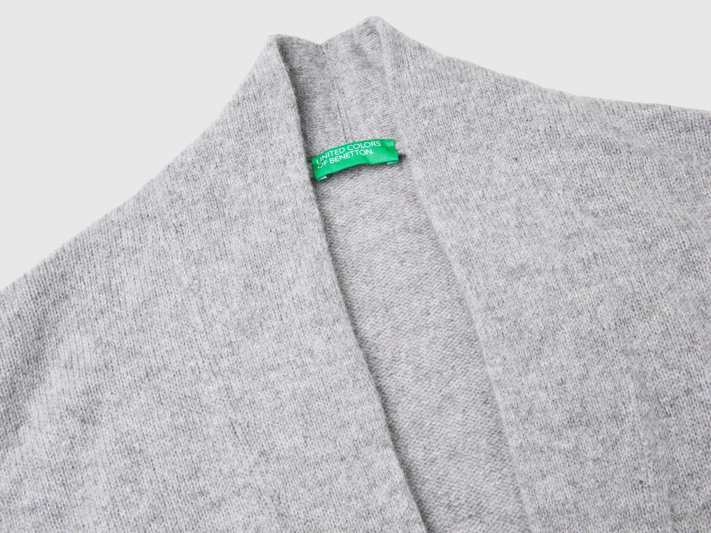 Long cardigan in pure Shetland wool