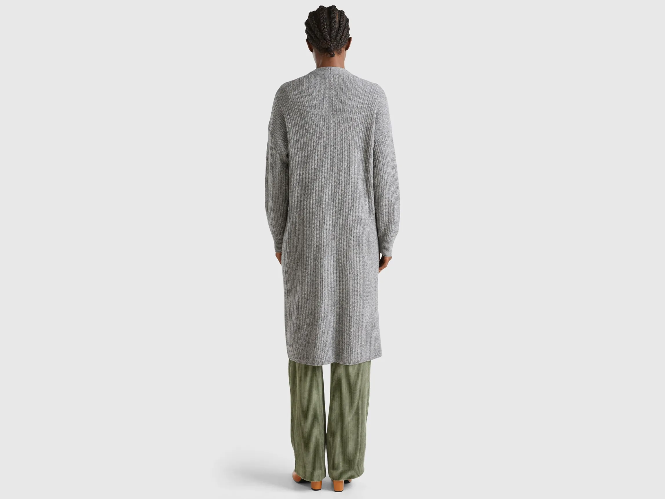 Long cardigan in wool blend