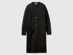 Long cardigan in wool blend