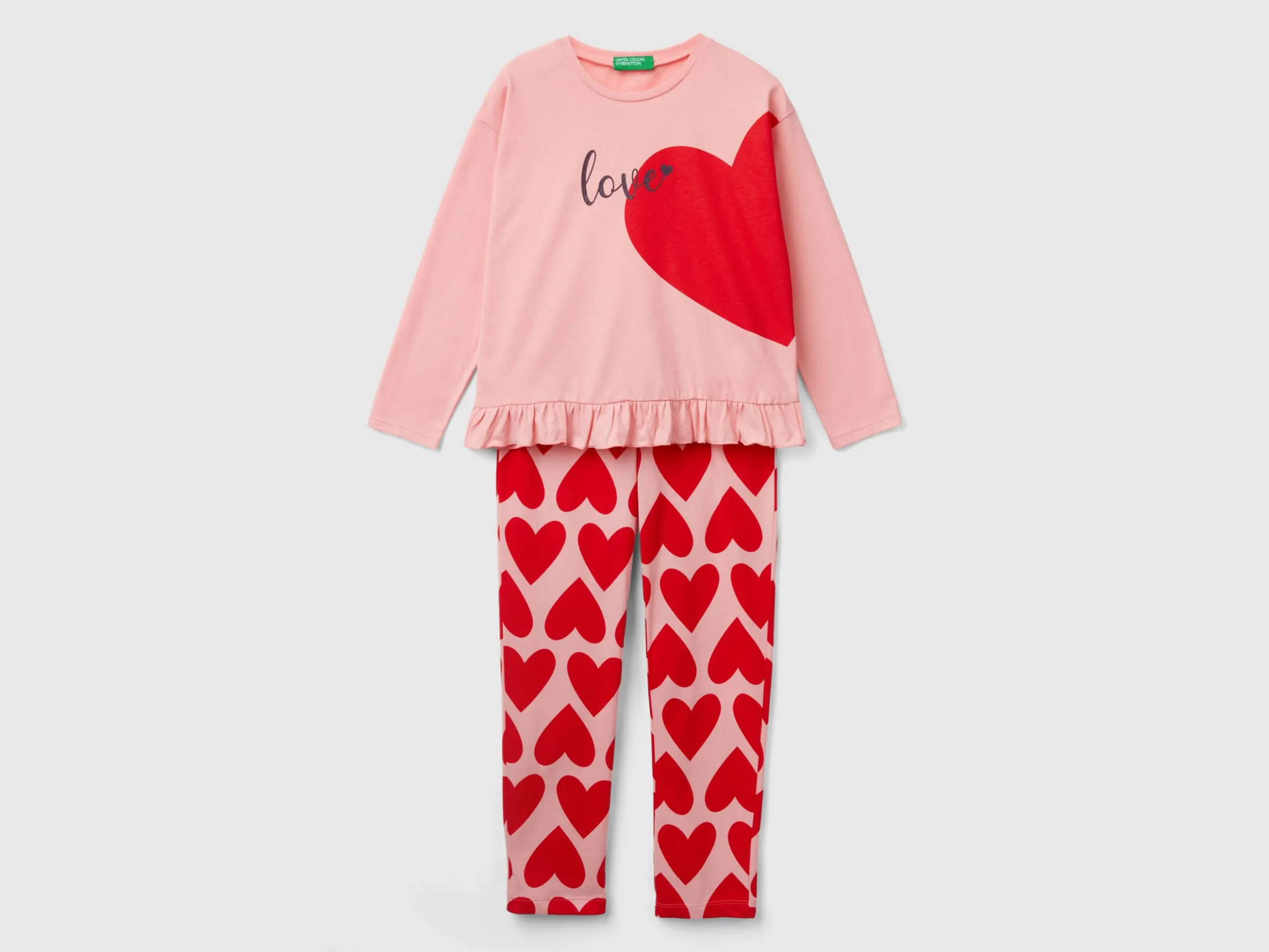 Long fiber cotton heart pyjamas