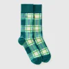 Long green tartan socks