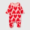 Long pink onesie with heart print