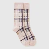Long pink tartan socks