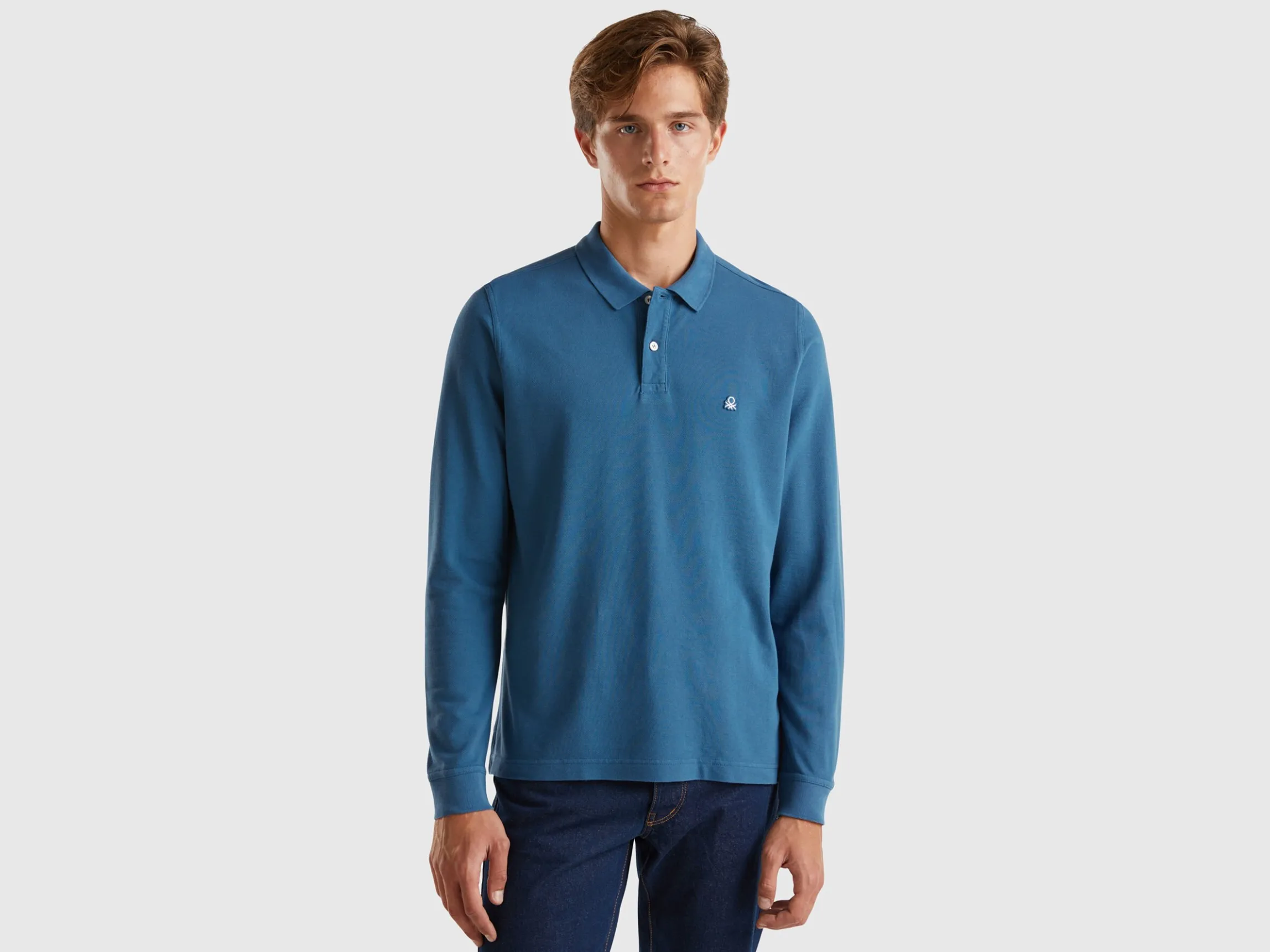 Long sleeve 100% cotton polo