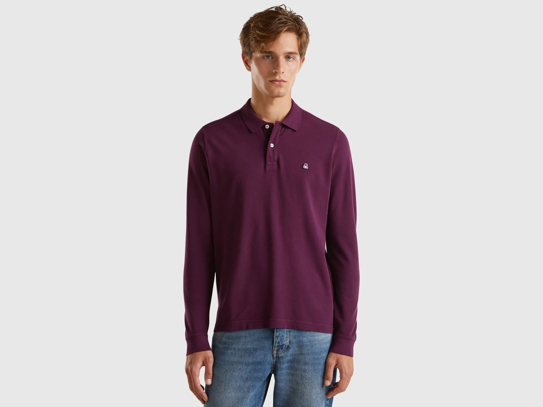 Long sleeve 100% cotton polo