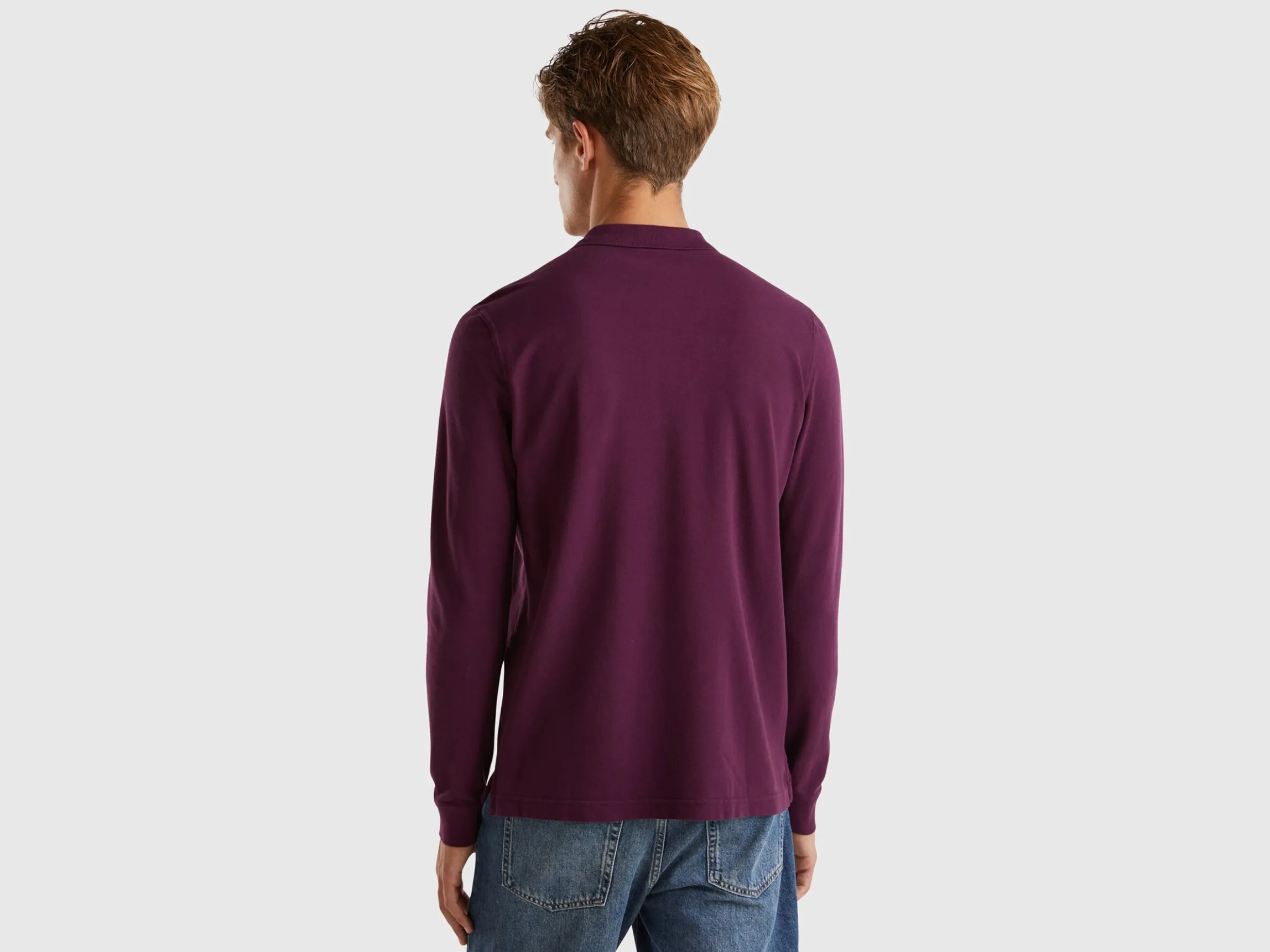 Long sleeve 100% cotton polo