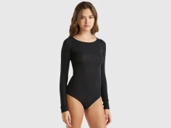 Long sleeve bodysuit in viscose
