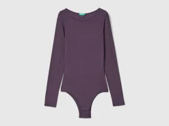 Long sleeve bodysuit in viscose