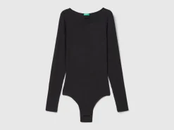 Long sleeve bodysuit in viscose