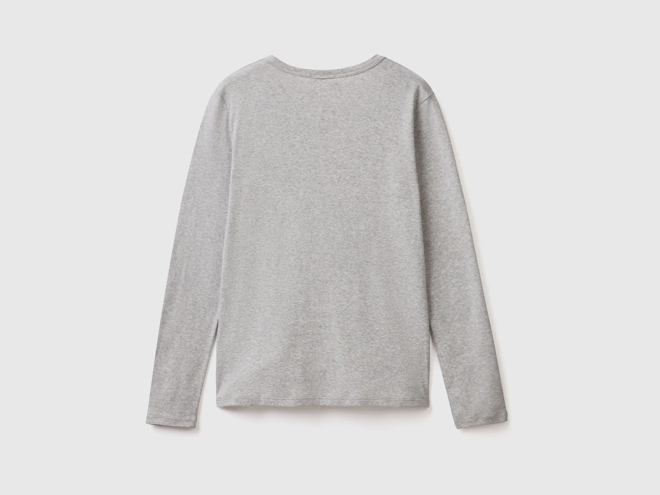 Long sleeve gray t-shirt in 100% cotton