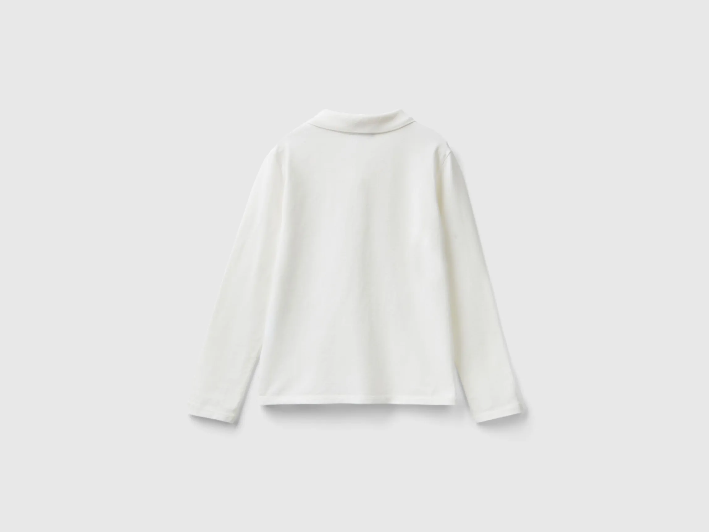 Long sleeve polo in organic cotton