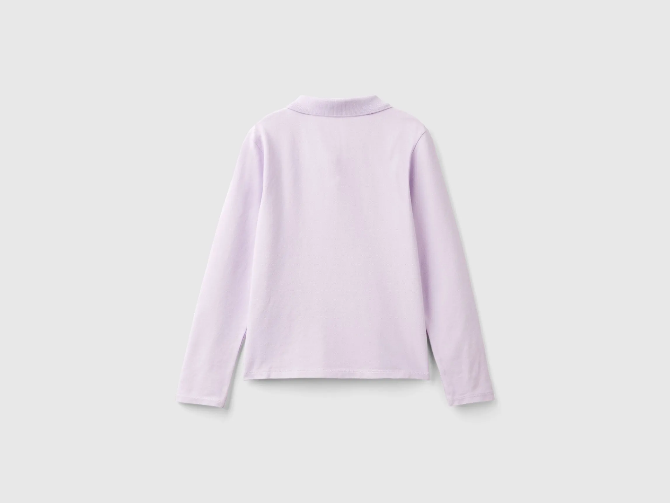 Long sleeve polo in organic cotton