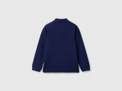 Long sleeve polo in organic cotton
