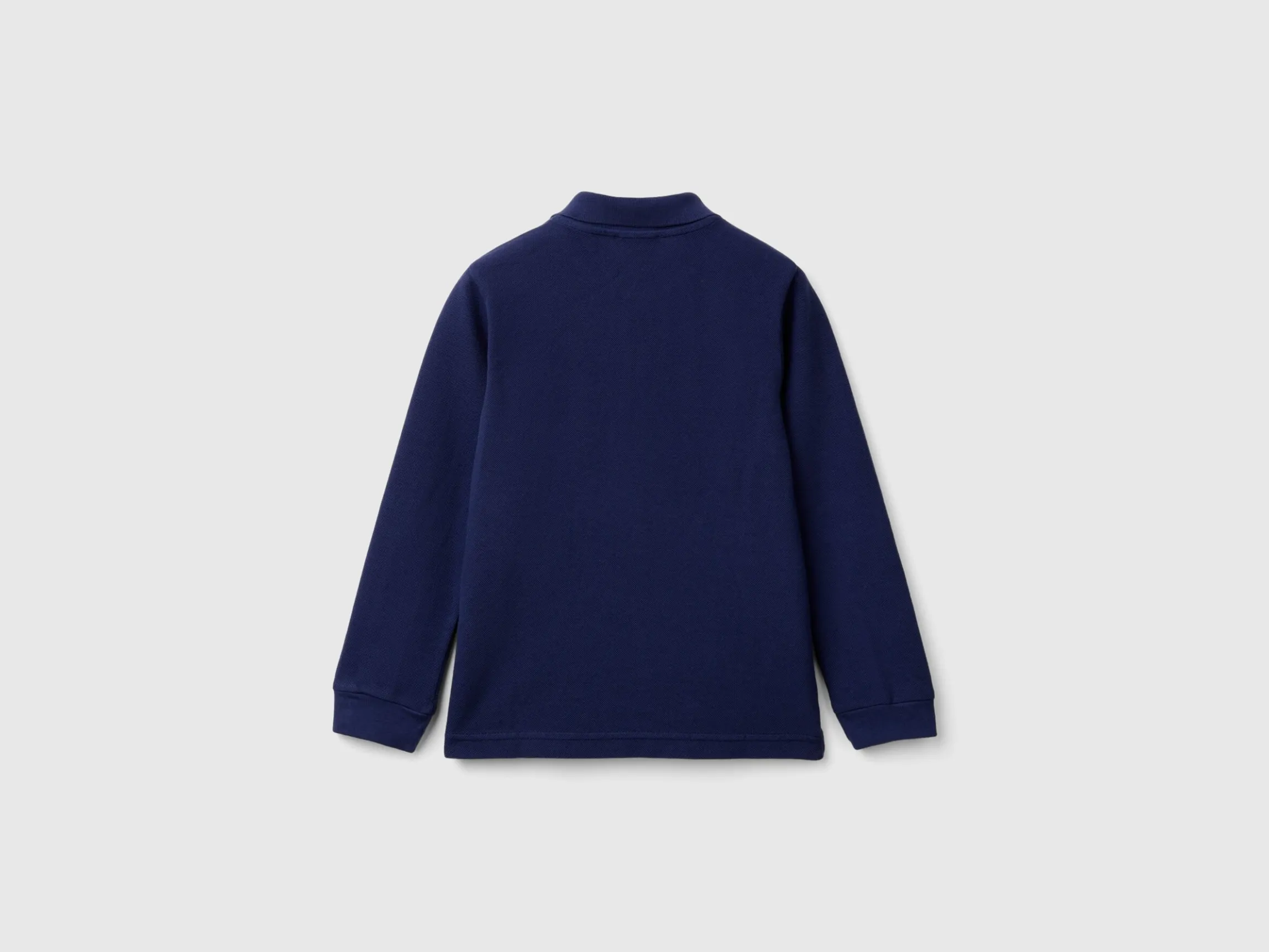 Long sleeve polo in organic cotton