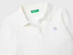 Long sleeve polo in organic cotton