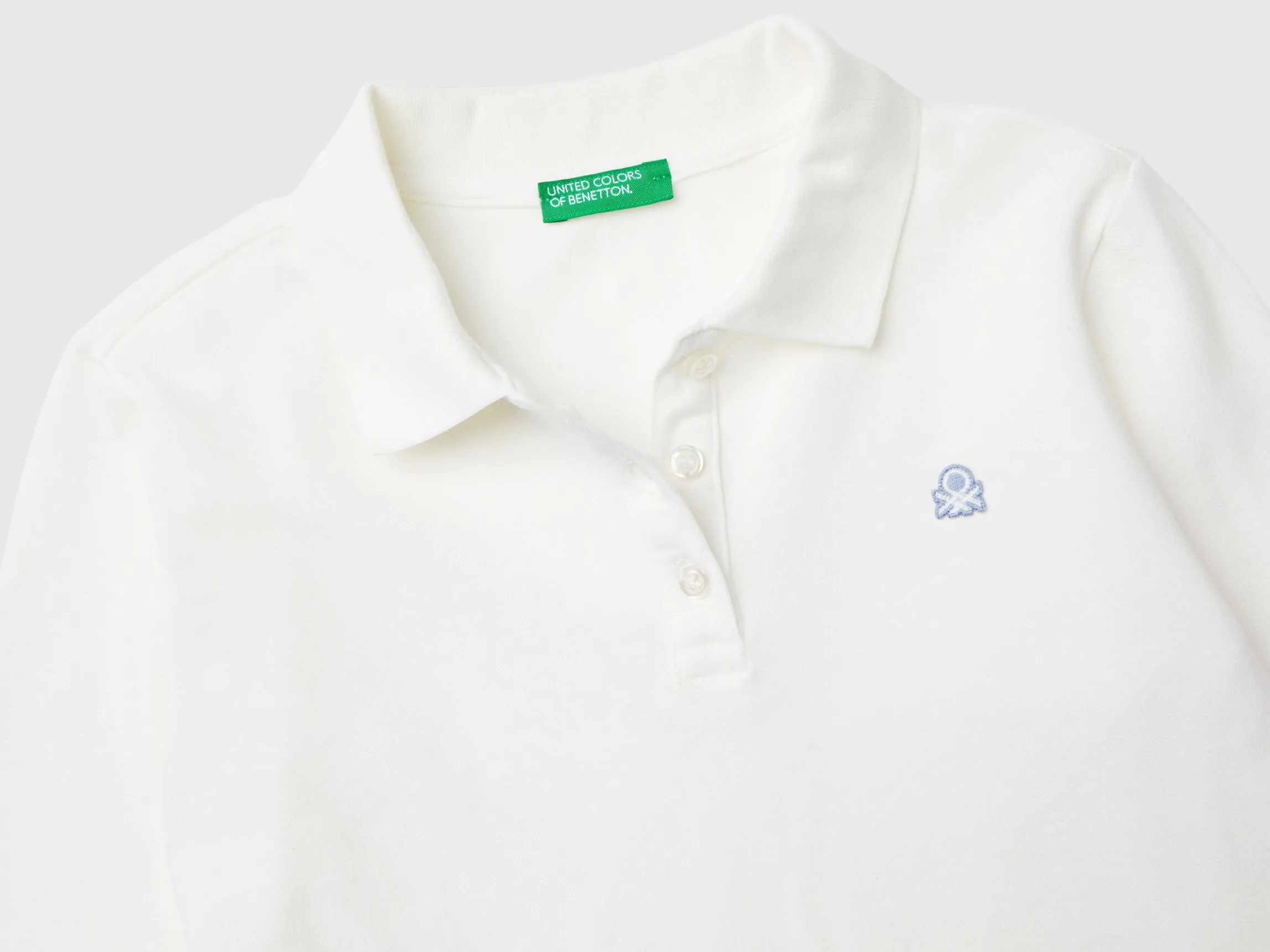 Long sleeve polo in organic cotton