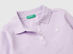 Long sleeve polo in organic cotton