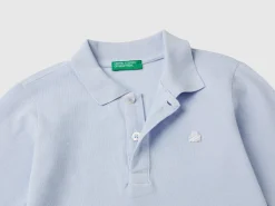 Long sleeve polo in organic cotton
