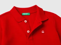 Long sleeve polo in organic cotton