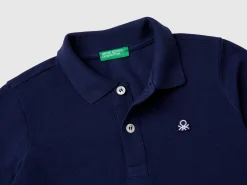Long sleeve polo in organic cotton