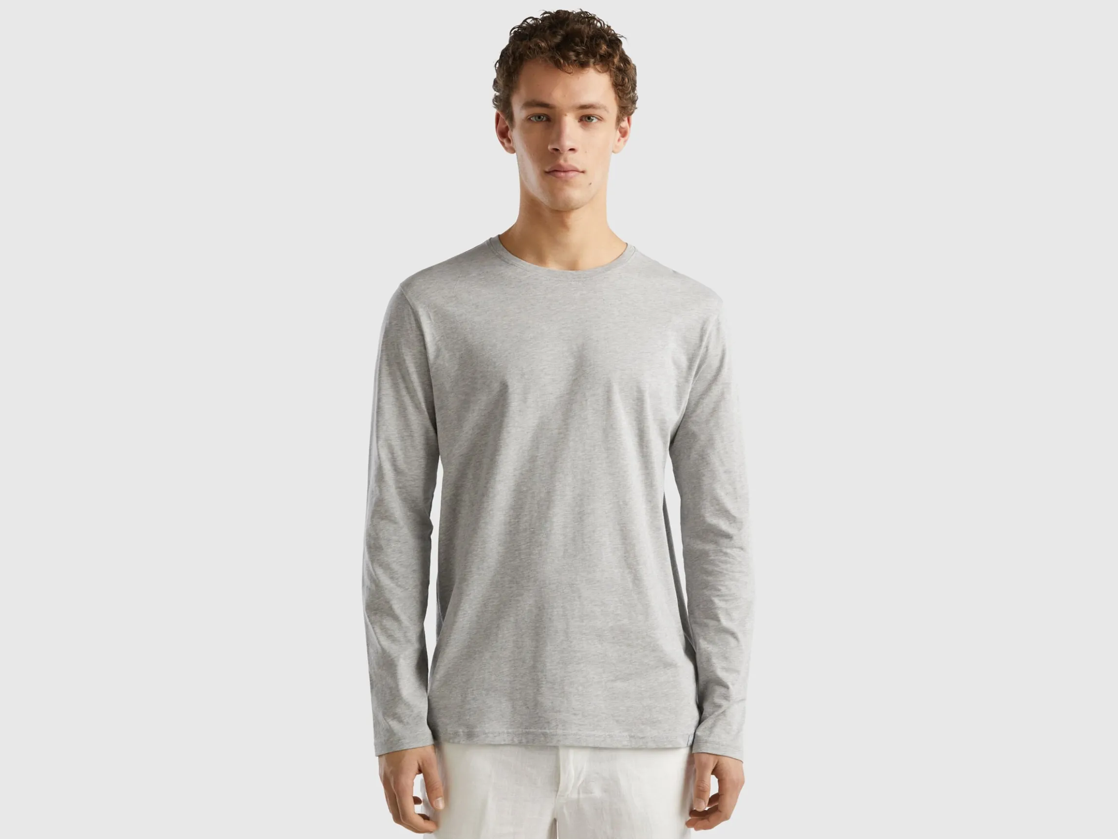 Long sleeve pure cotton t-shirt