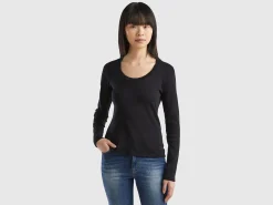 Long sleeve pure cotton t-shirt