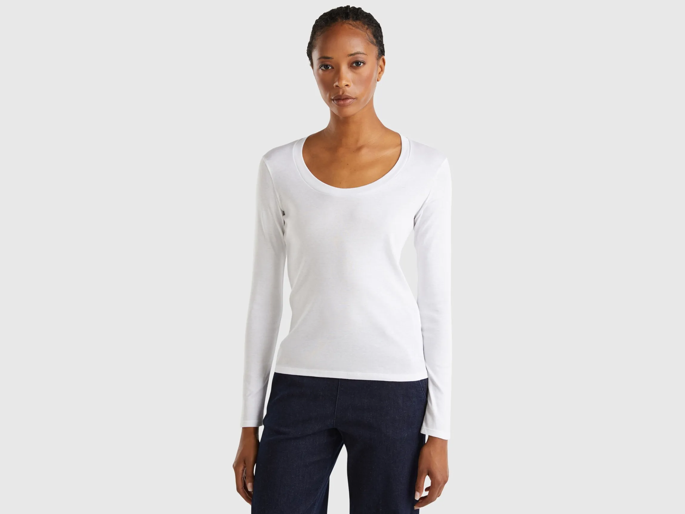 Long sleeve pure cotton t-shirt