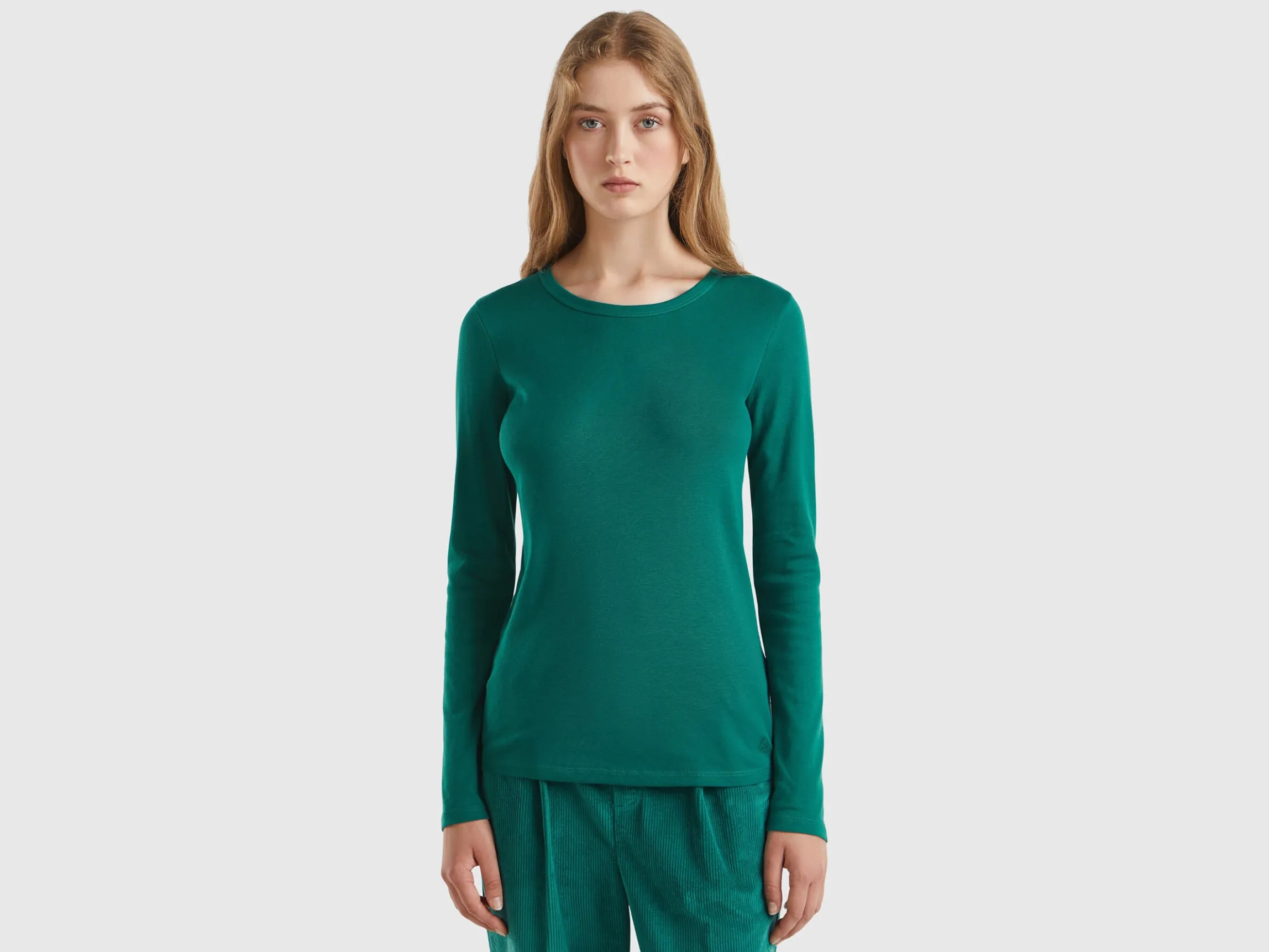 Long sleeve pure cotton t-shirt