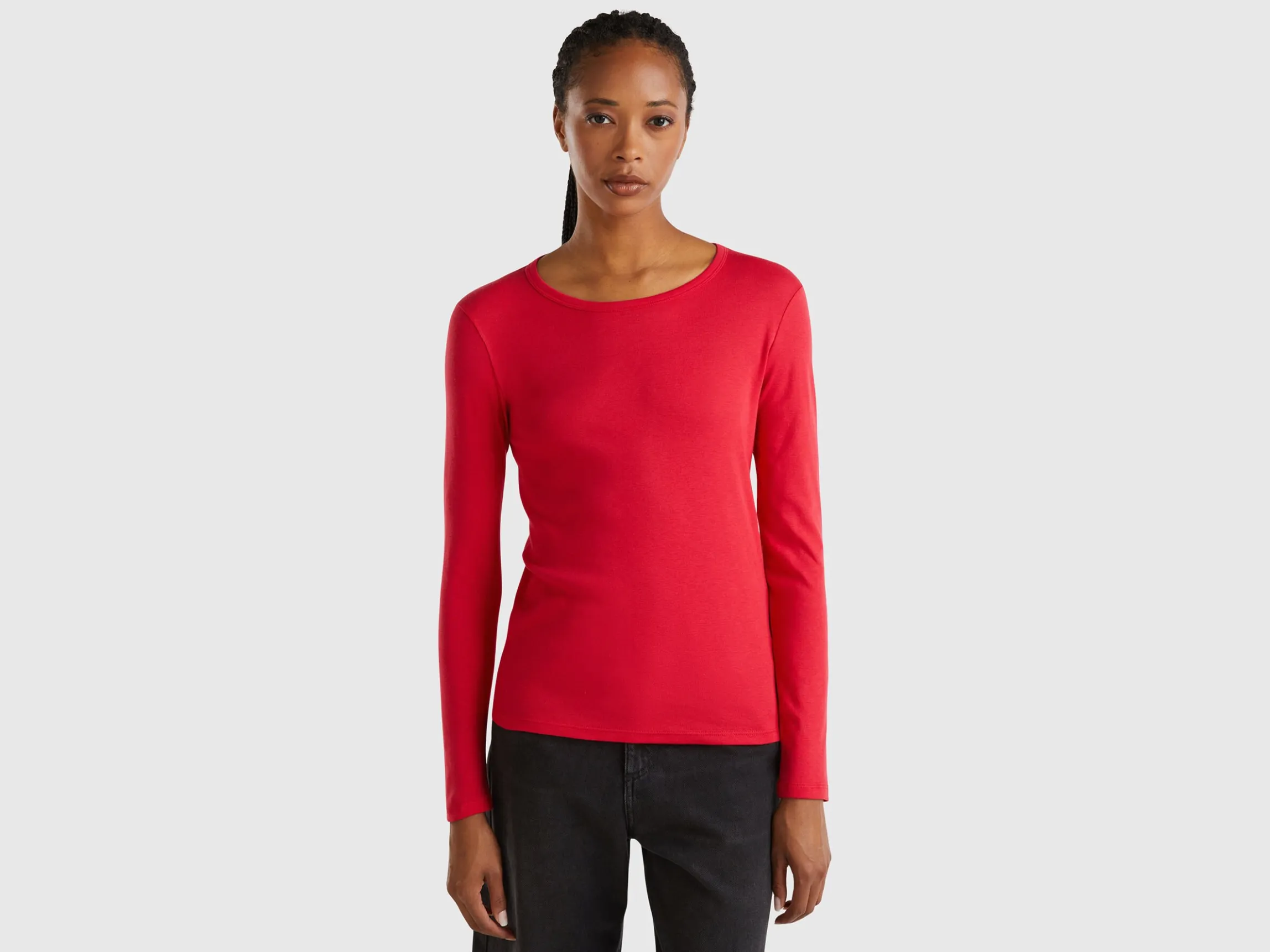 Long sleeve pure cotton t-shirt