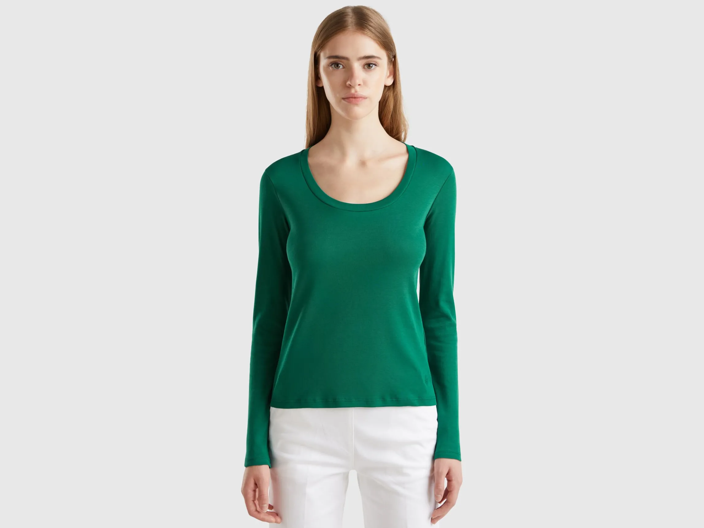 Long sleeve pure cotton t-shirt