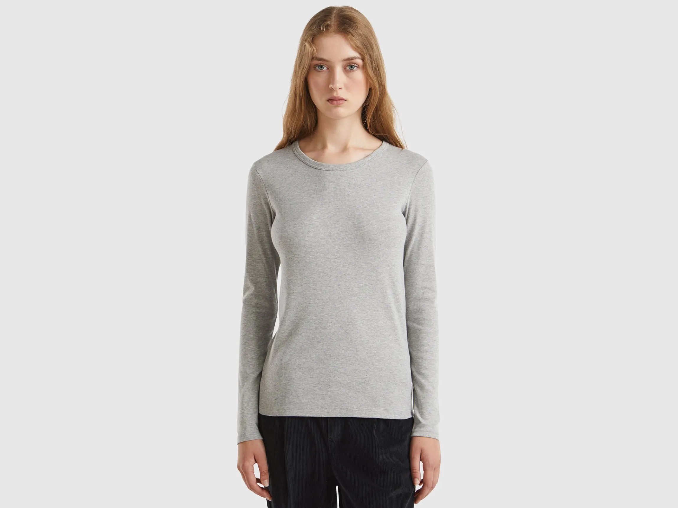 Long sleeve pure cotton t-shirt