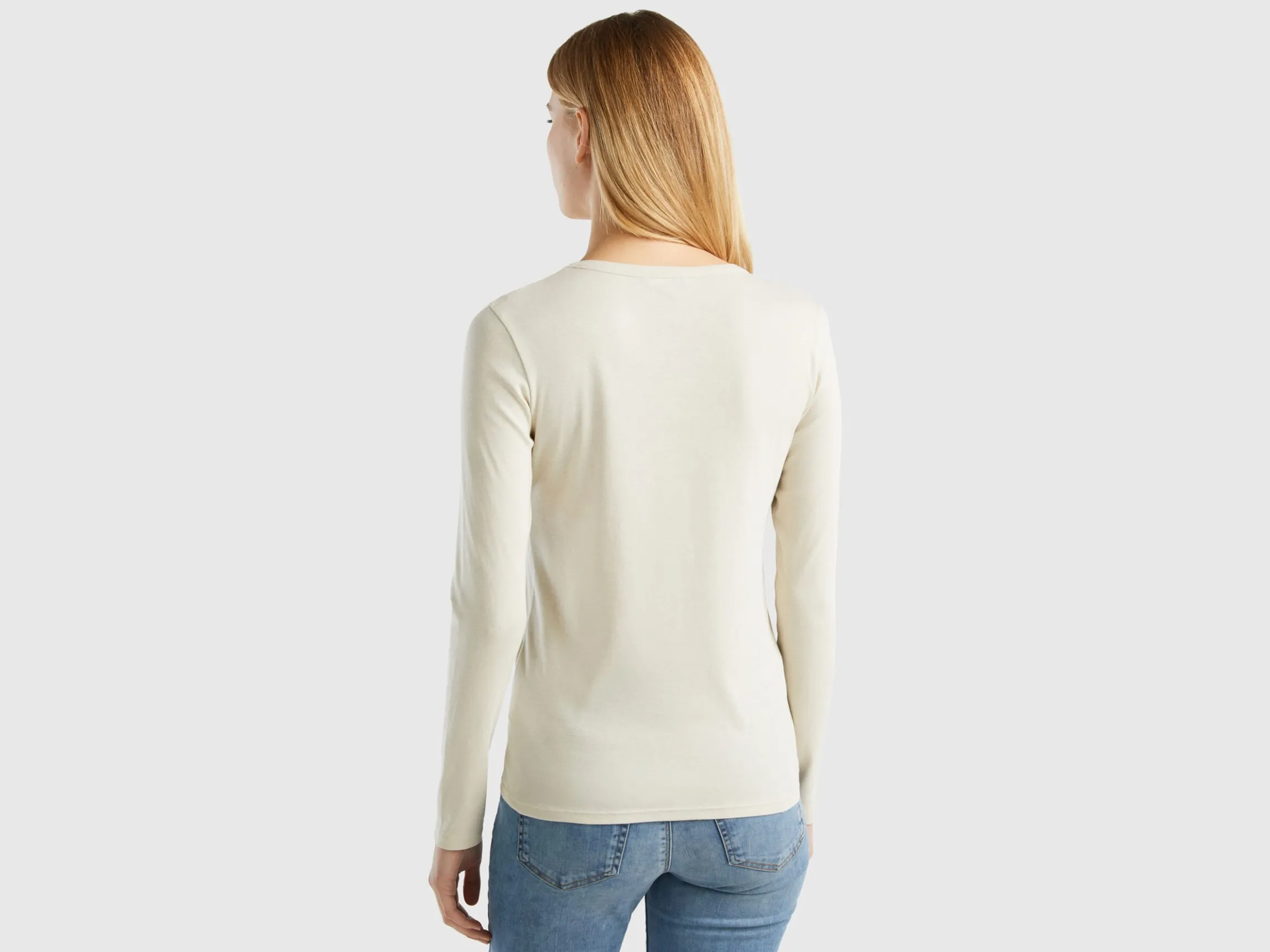 Long sleeve pure cotton t-shirt