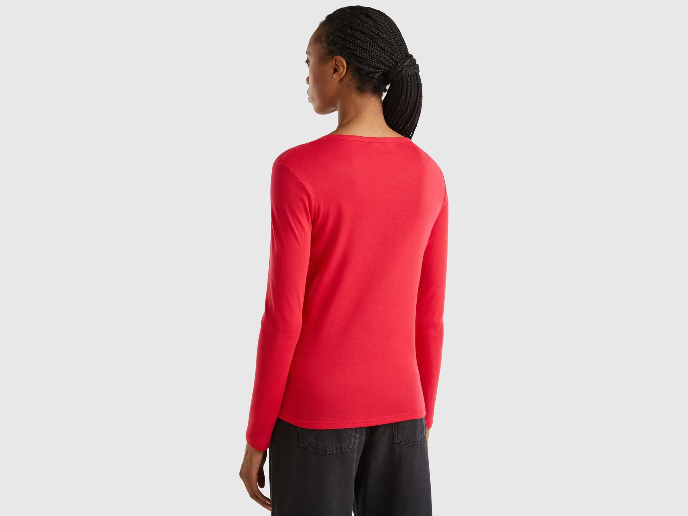 Long sleeve pure cotton t-shirt