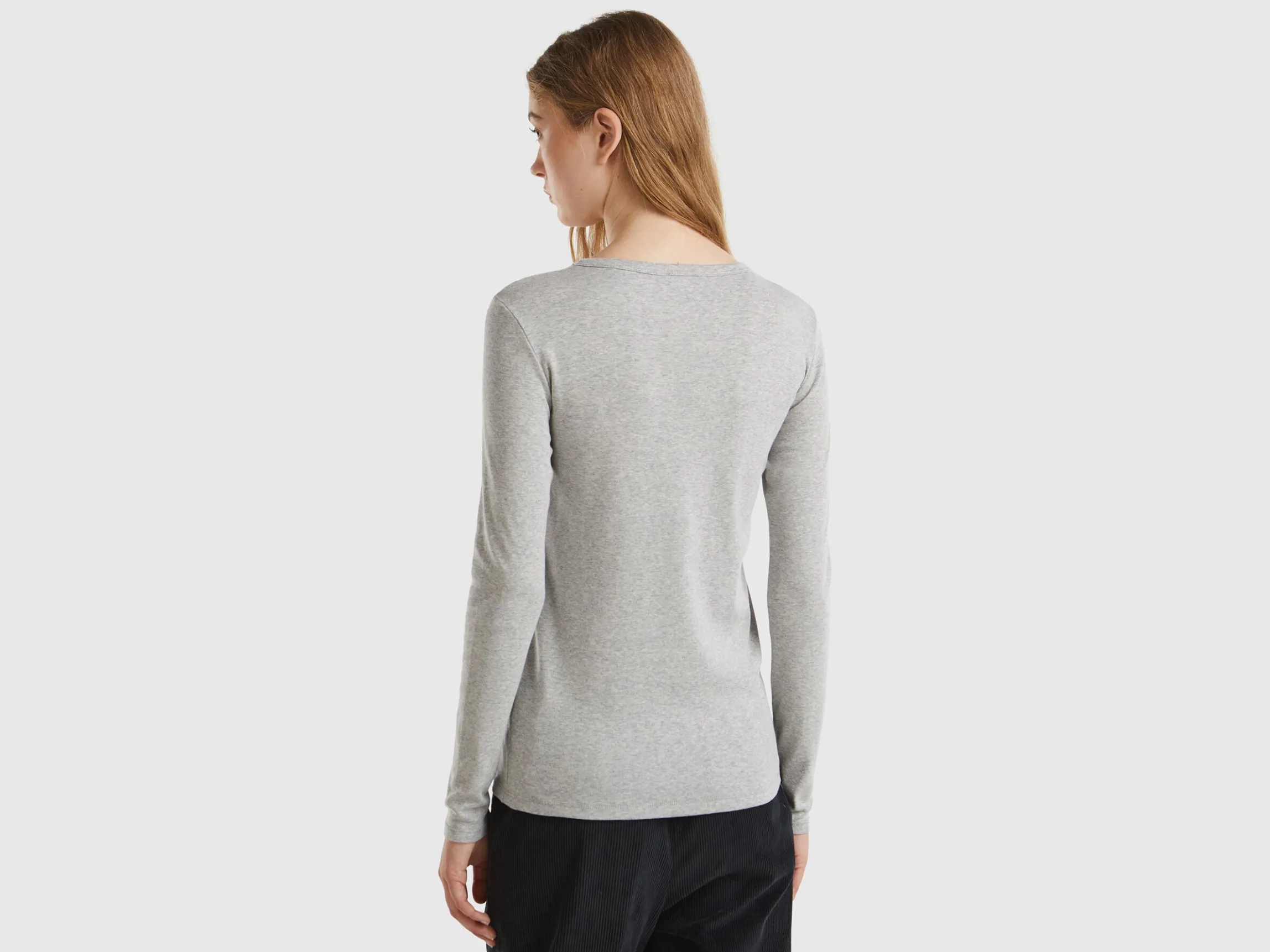 Long sleeve pure cotton t-shirt