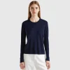 Long sleeve sweater in silk blend