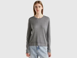 Long sleeve sweater in silk blend