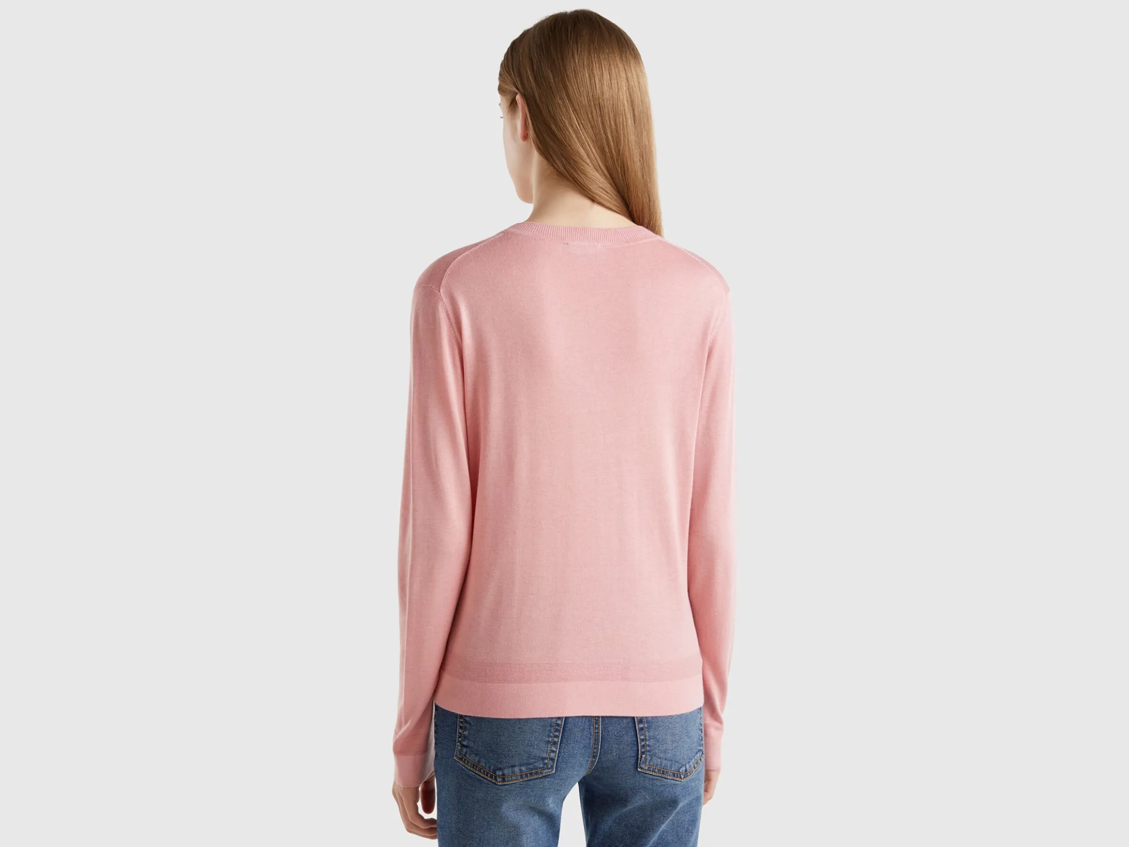 Long sleeve sweater in silk blend