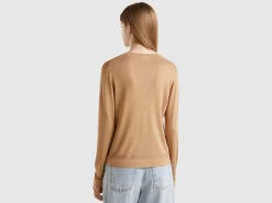 Long sleeve sweater in silk blend