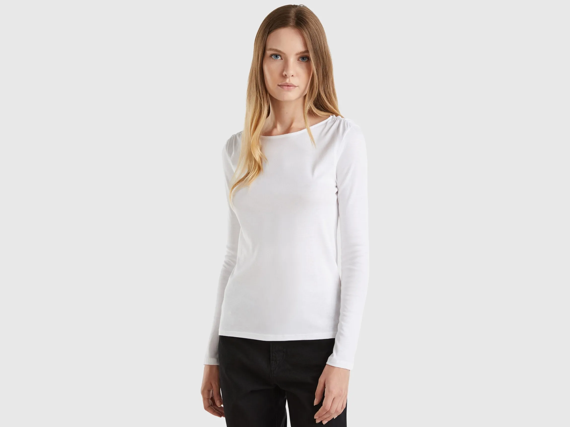 Long sleeve t-shirt in pure cotton