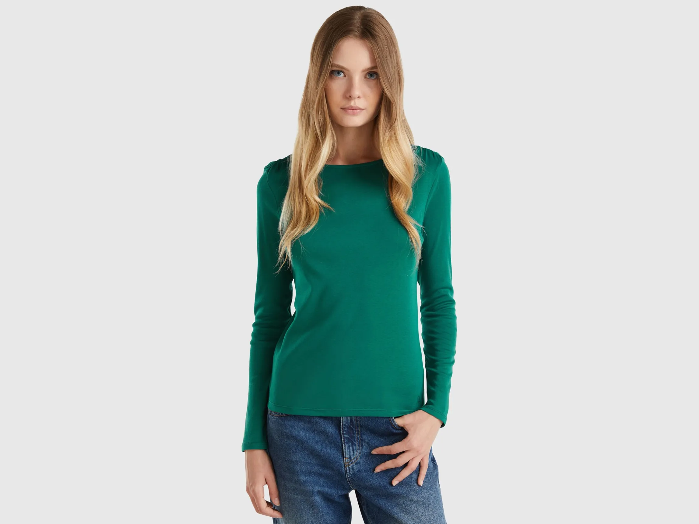 Long sleeve t-shirt in pure cotton