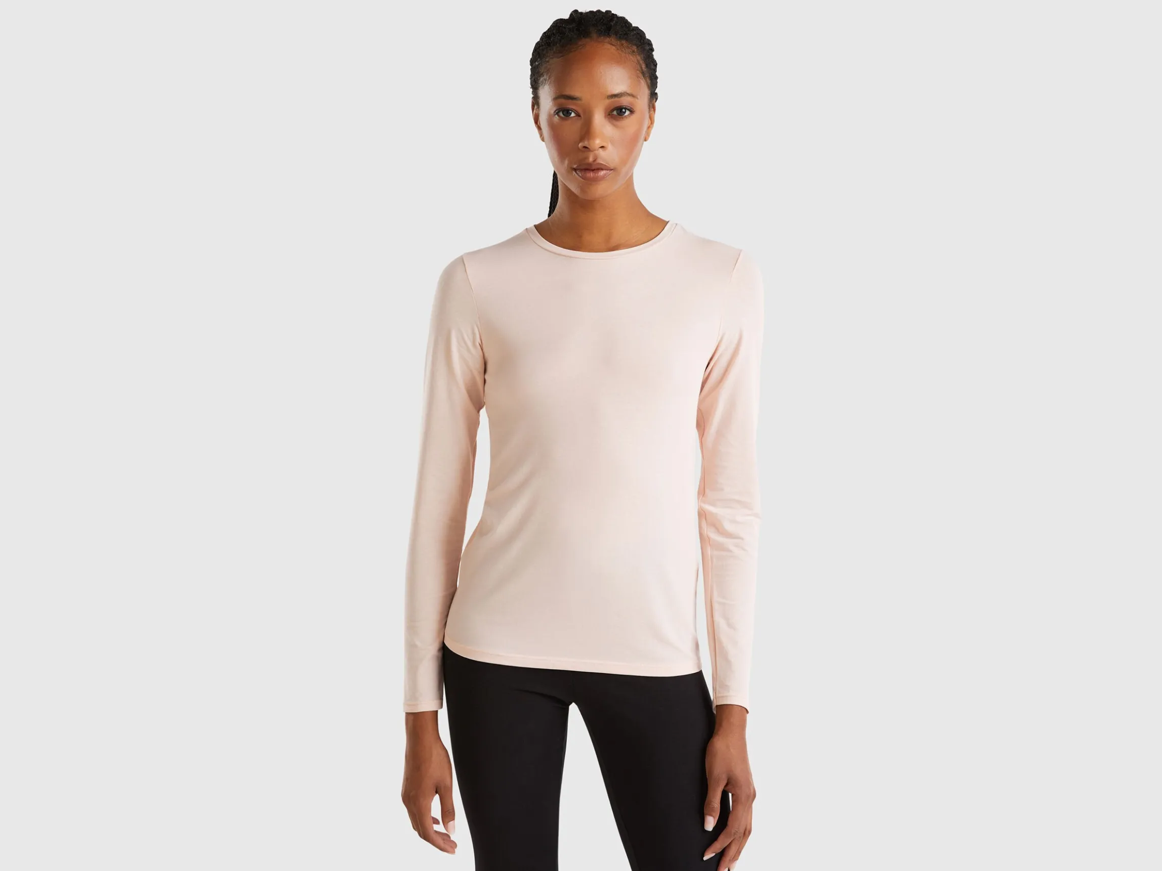 Long sleeve t-shirt in super stretch organic cotton
