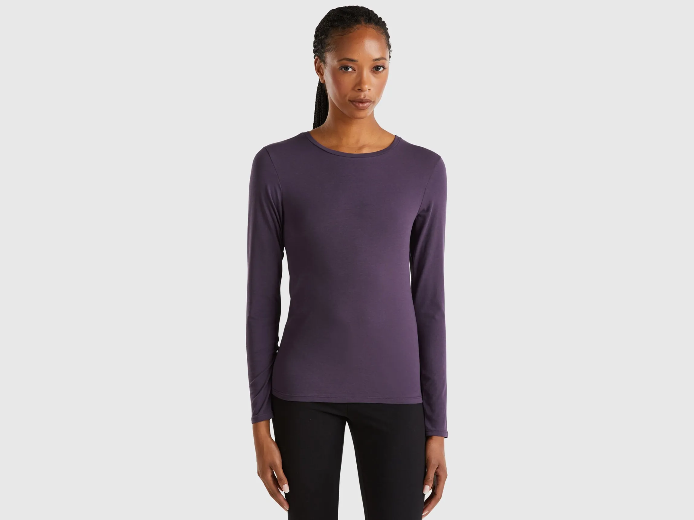 Long sleeve t-shirt in super stretch organic cotton