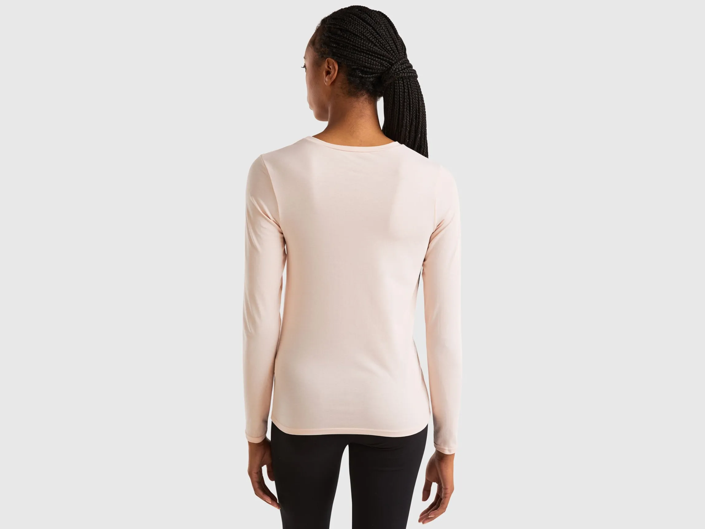 Long sleeve t-shirt in super stretch organic cotton