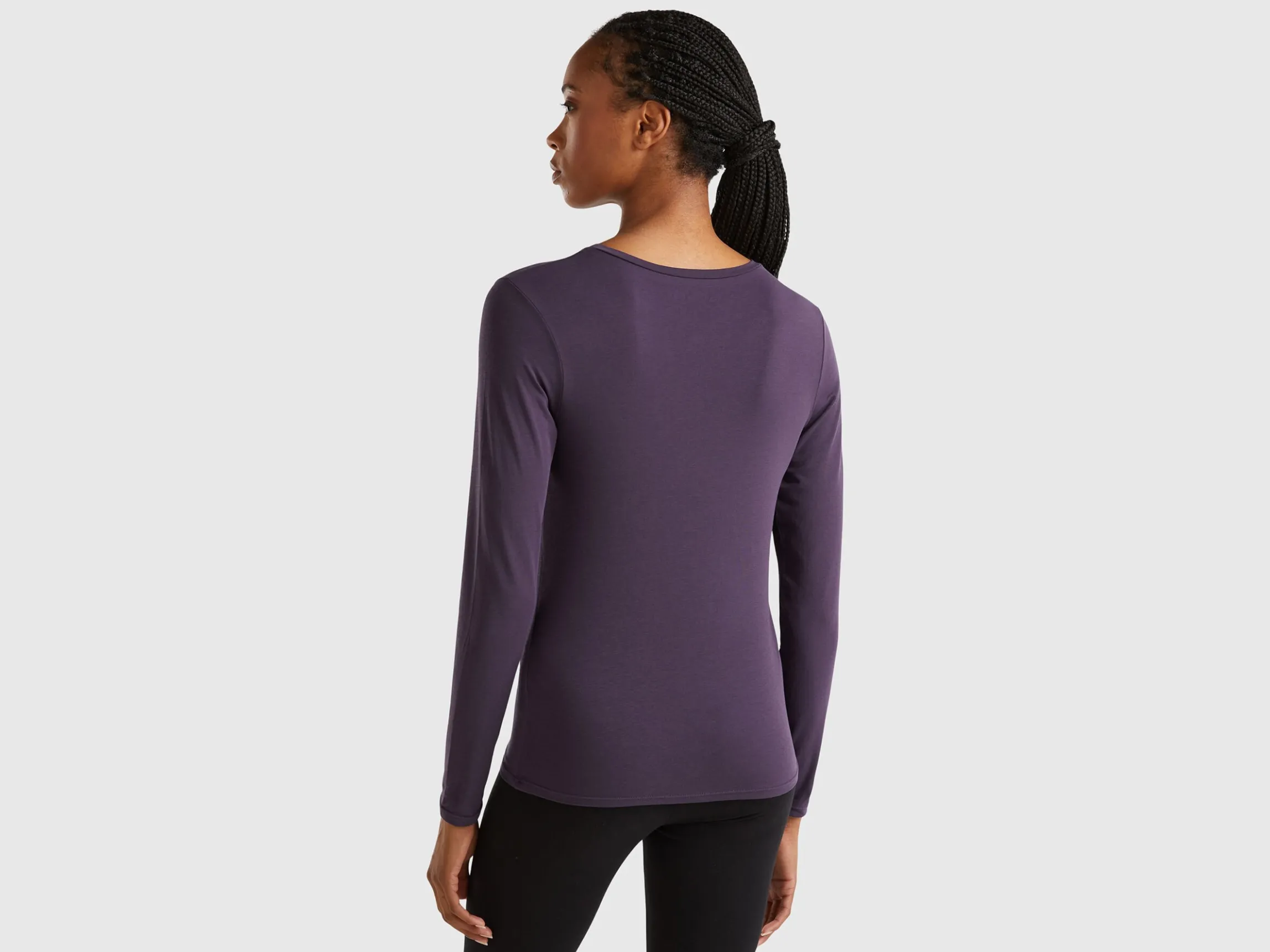 Long sleeve t-shirt in super stretch organic cotton