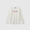 Long sleeve t-shirt with glittery print