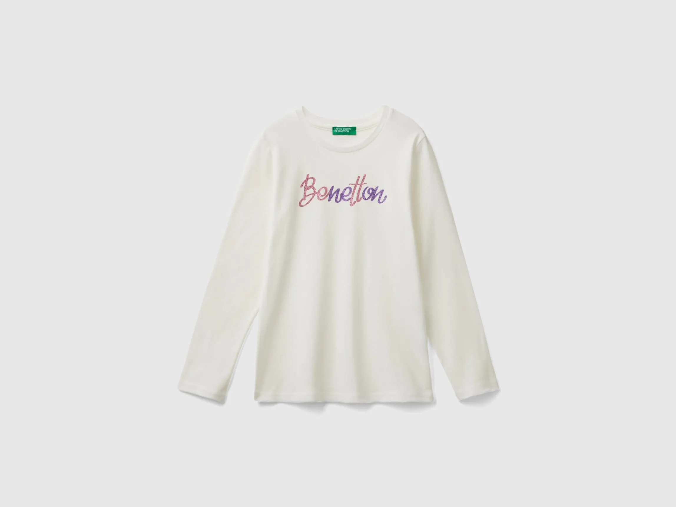 Long sleeve t-shirt with glittery print